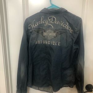 Harley Davidson Jean button down. Great condition